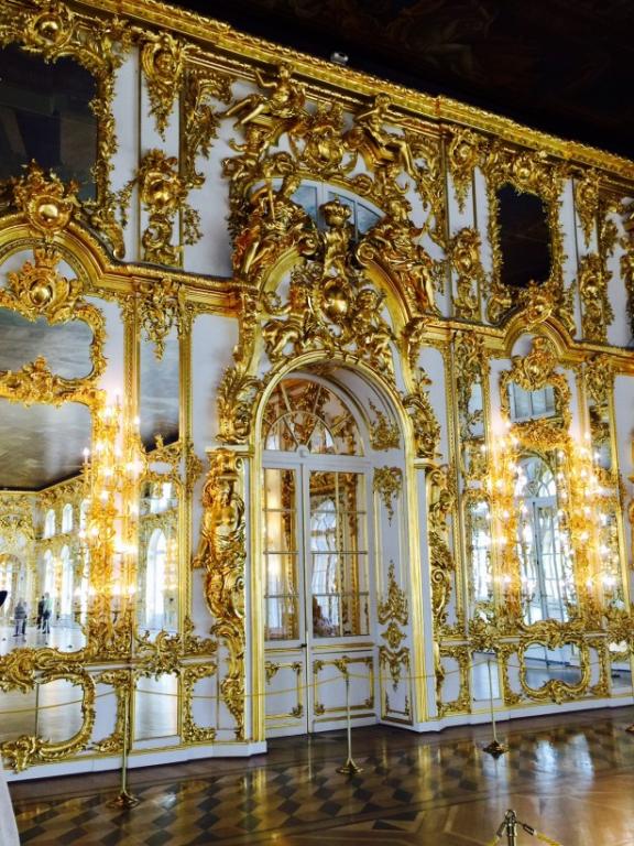 Some of the gold gilding in the Catherine Palace; some say Putin wants to be the next Tsar.