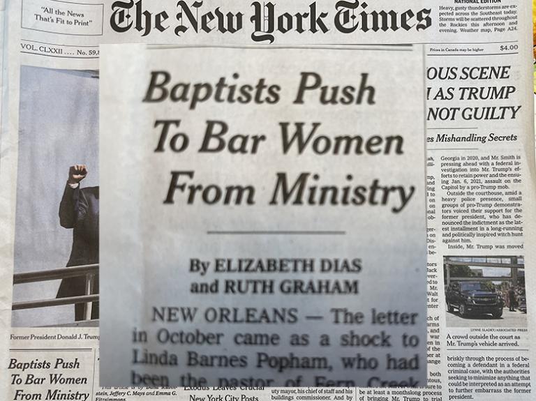 Bar Women from ministry: The Southern Bapsit move to purity