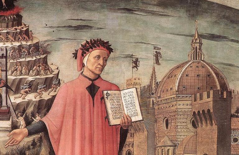 Dante Before Mt. Purgatory (Domenico de Michelino, 1465)