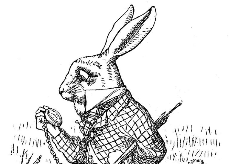 Oh dear dear. Facts facts. Who has time for facts?" (John Tenniel, 1865, public domain)