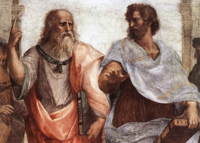 Raphael, "The School of Athens" (1509; detail: Plato & Aristotle)