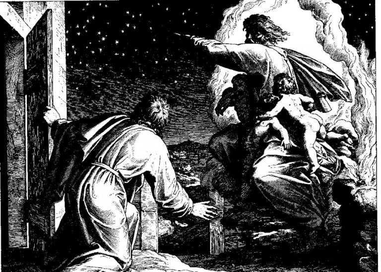 "And he brought him forth abroad, and said, Look now toward heaven, and tell the stars, if thou be able to number them: and he said unto him, So shall thy seed be" (Julius Schnorr von Carolsfeld)