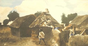 Painting of Burkina homes