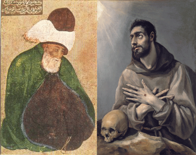 Rumi by an unknown artist; St Francis by El Greco