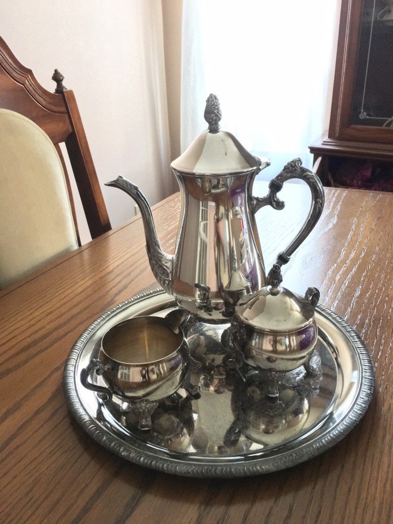 silver tea set burglars left behind