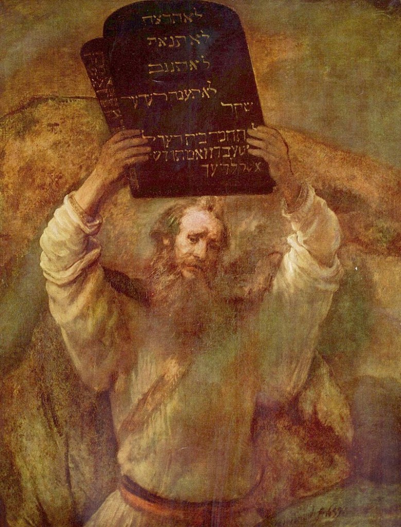 Rembrandt, Moses and the Ten Commandments. Image in the public domain, taken from Wikipedia at By Rembrandt - The Yorck Project: 10.000 Meisterwerke der Malerei. DVD-ROM, 2002. ISBN 3936122202. Distributed by DIRECTMEDIA Publishing GmbH., Public Domain, https://commons.wikimedia.org/w/index.php?curid=157868