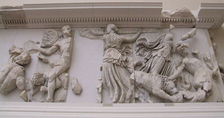Asteria fights in the Gigantomachy