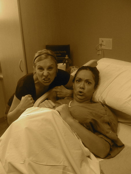 Jess & I getting our practice pushing in.
