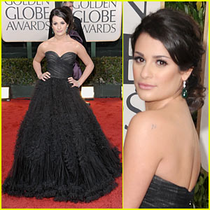 Lea Michele in Oscar De la Renta at the Globes
