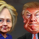 Clinton and Trump caricatures--cropped