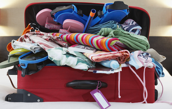 Overfilled suitcase