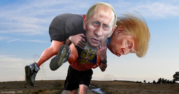 Vladamir Putin carrying Trump