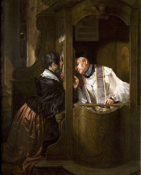Giuseppe Molteni (1800-1867), The Confession, 1838 