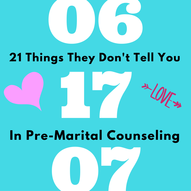 21 Things They Don't Tell You in Pre-Marital Counseling