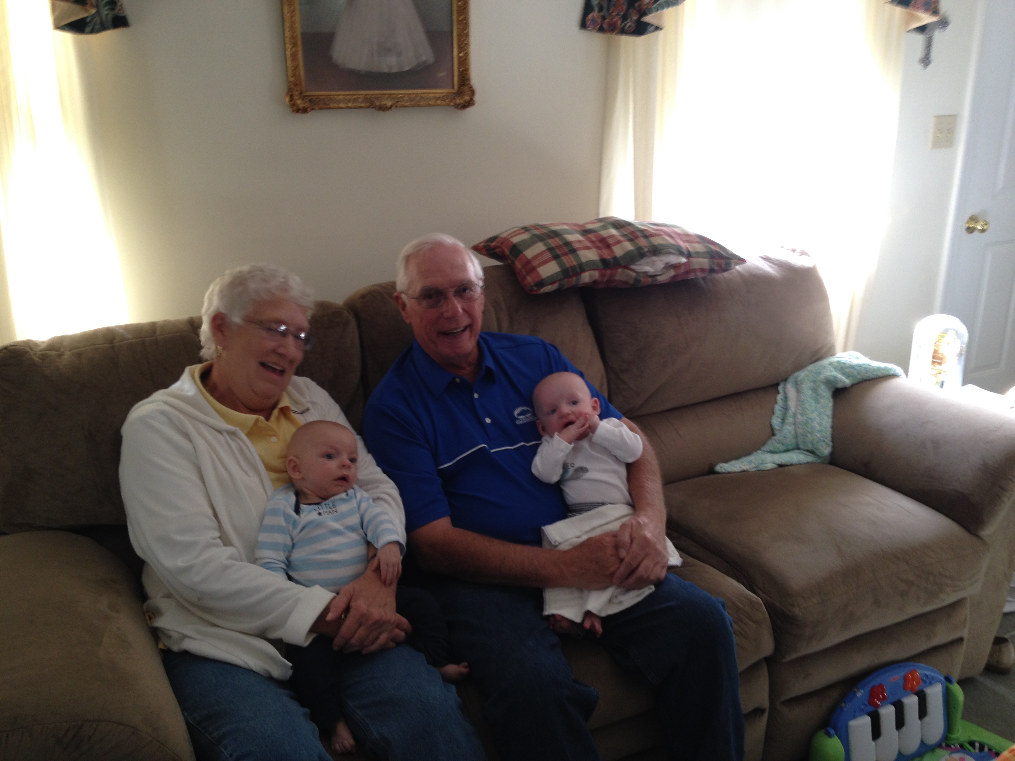 My parents meeting my boys for the first time.