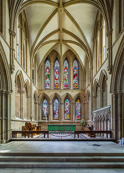 The high altar of Southwell Minster viewed from the sanctuary, in Nottinghamshire, England. Photo by DAVID ILIFF. License: CC-BY-SA 3.0