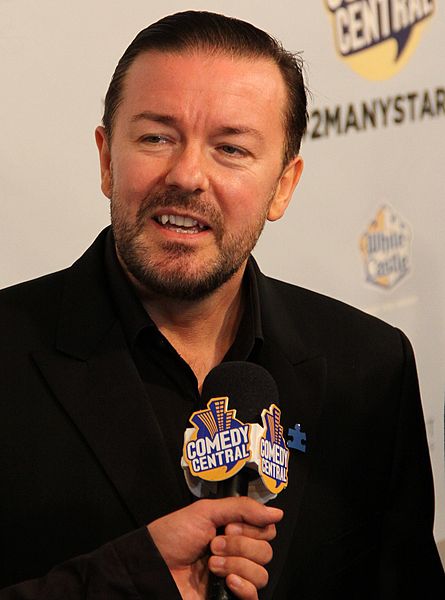 Description Ricky Gervais at Comedy Central's "Night of Too Many Stars" in 2010. Date 2 October 2010, 18:20 Source Ricky Gervais at Comedy Central's "Night of Too Many Stars" Author Thomas Atilla Lewis at http://www.flickr.com/people/51761894@N00 (CC BY-SA 2.0)