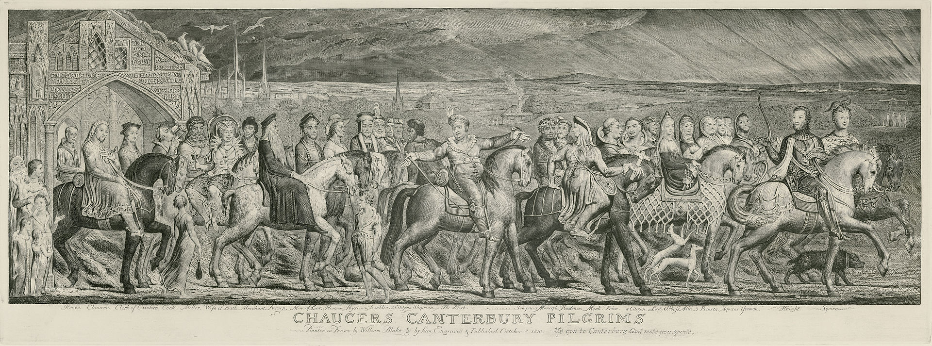 The Canterbury Pilgrims William Blake Public Domain