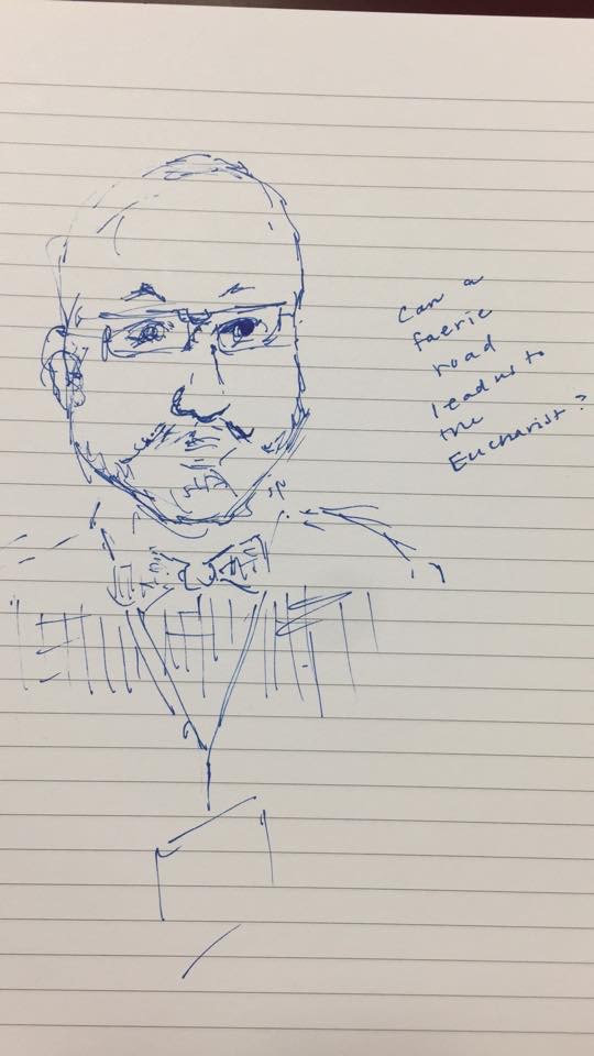 Sketch of me during my presentation by Joanna Penn Cooper