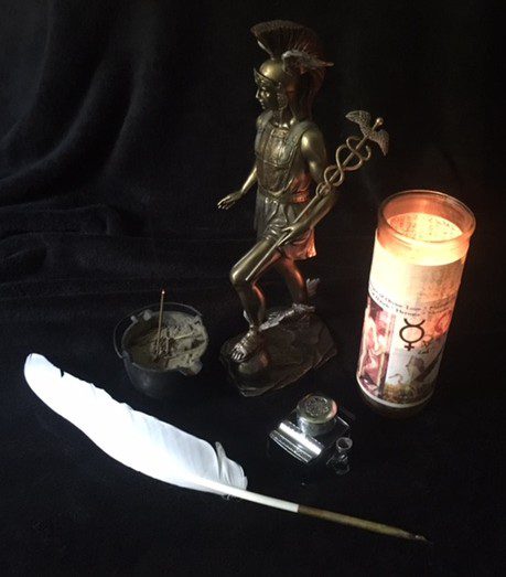 Hermes Altar with Quill - Photo by Heron Michelle