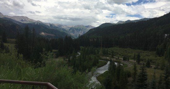 Telluride Colorado view of stream among the mountains