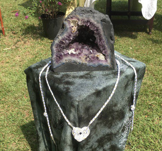 Amethyst Stone with While Cord of Spirit