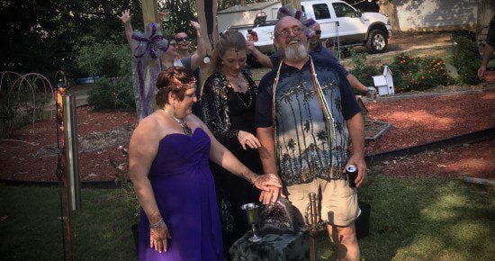 Hand Fasting of Clare and Buddy Hobby, Sept. 10, 2016 Photo used with Permission