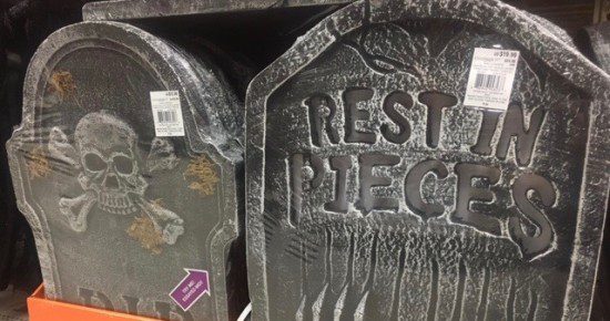 Styrofoam headstones at my local Michael's Craft Store, Greenville, NC.