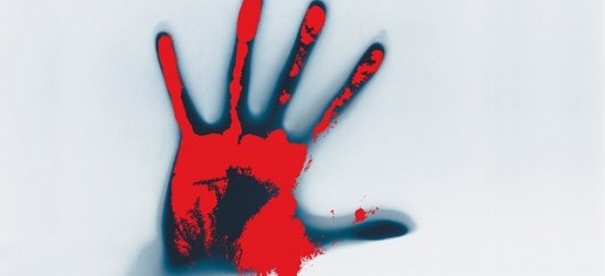 bloody hand print