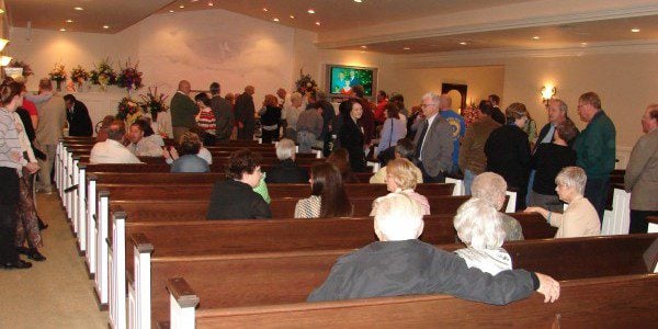 Line of Mourners at my Mom's Visitation