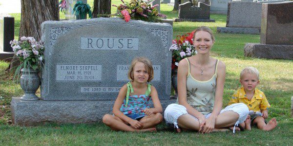 Visiting our family graves in June of 2007