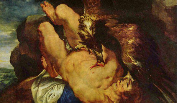 Peter Paul Rubens (1611-1612) Zeus punishes Prometheus having him bound to a rock while a great eagle ate his liver.