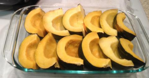 Baked Acorn Squash ready for Mashing -photo by Heron Michelle