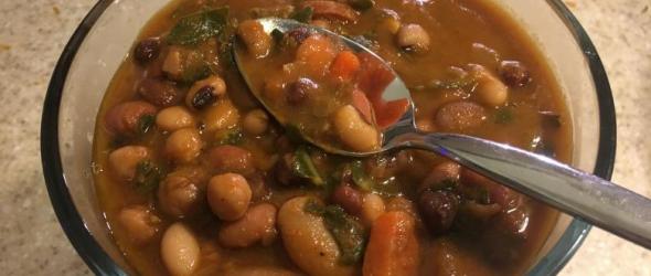 Bowl of 9 bean and Kale Soup