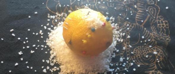 Lemon Spell - Intention Paper Inside pinned together with 13 steel pins on a Bed of Salt