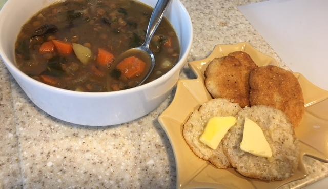 Lentil Soup with Stormy's Fried Cornbread - Photo by Heron Michelle