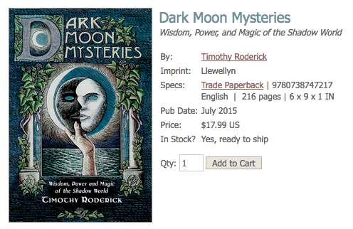 Screenshot of Dark Moon Mysteries cover by Timothy Roderick from the Llewellyn Worldwide website