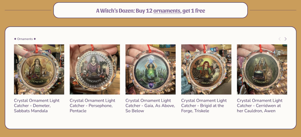 A witch's dozen of Heron's Goddess Ornaments
