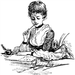 Letter writing girl