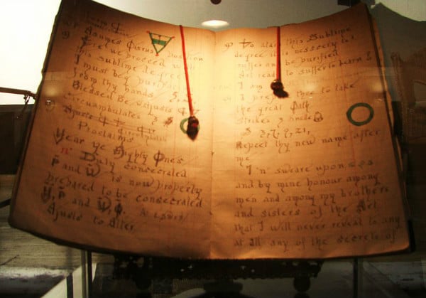 Gerald Gardner's Book of Shadows, photo by Midnightblueowl.  From WikiMedia.  