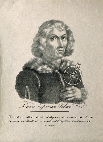 Nicolaus Copernicus. Lithograph by Salucci after G. Colzi. (Wikimedia Creative Commons.) 