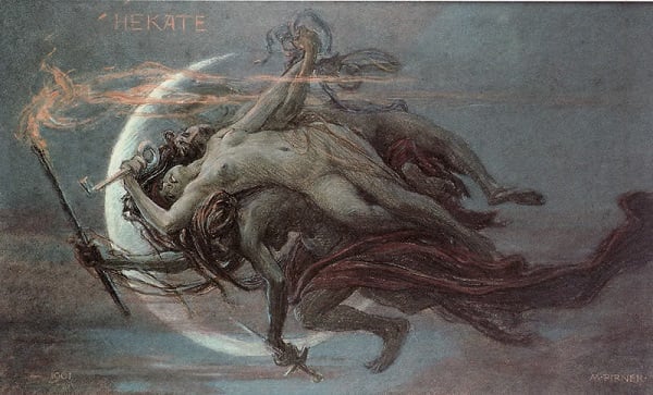 Hekate. Maxmilián Pirner 1901. Wikipedia Commons Public Domain.