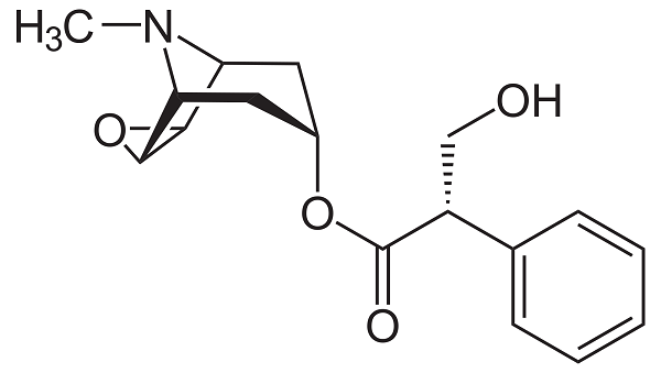 Scopolamine Molecular Structure. Wikipedia Free License Images.