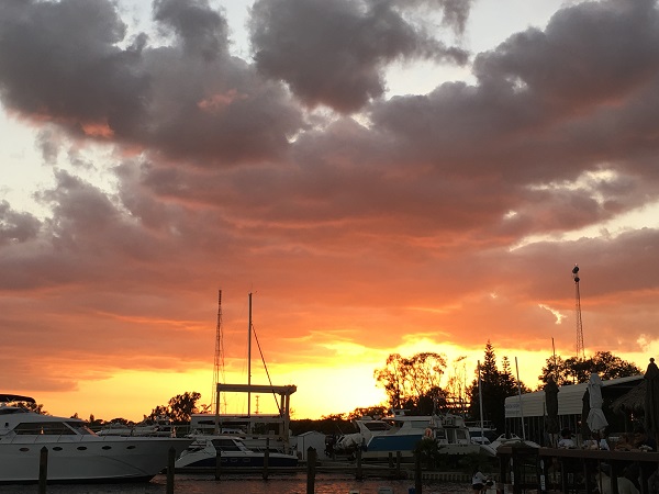 Sunset at The Getaway, St. Petersburg, FL.  Photo courtesy of the author.