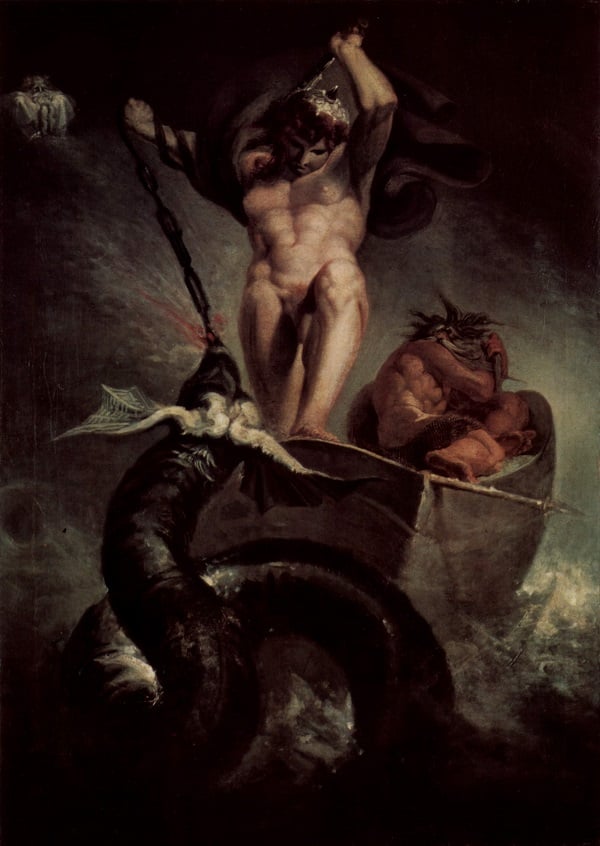 Thor and the Midgard Serpent. Johan Heinrich Füssli. Wikimedia Commons Image.