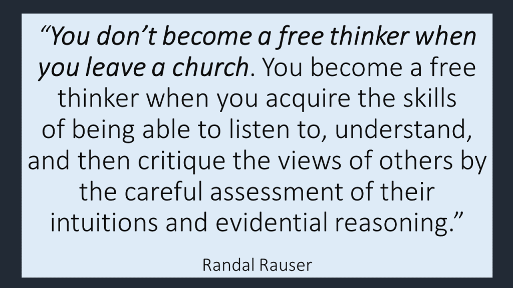 Rauser freethinker quote