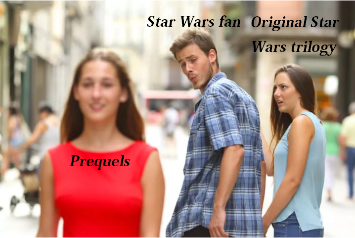 Star Wars distracted meme