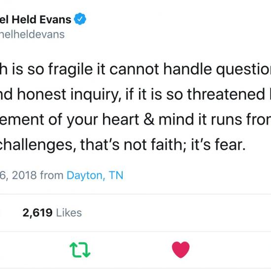 Rachel Held Evans tweet