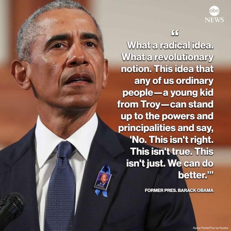 Barack Obama John Lewis eulogy mentioning powers and principalities