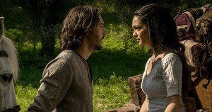 Judah Ben-Hur (Jack Huston) and Esther (Nazanin Boniadi) in Ben-Hur. Image courtesy of Paramount Pictures